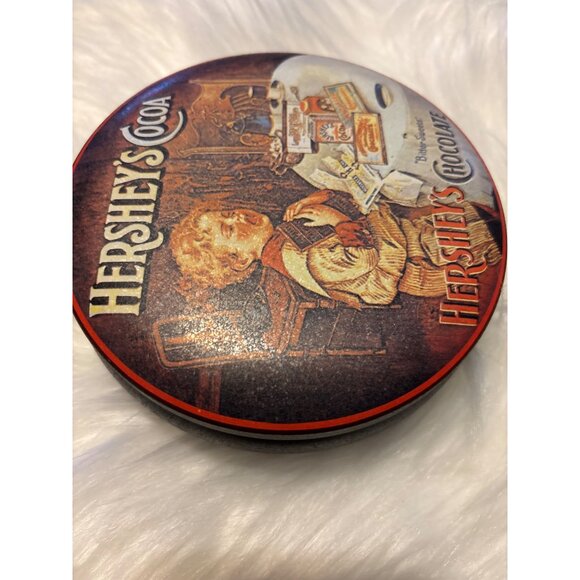 Vtg Hersheys Cocoa Retro Style Decorative Tin With Child Illus. Collectable 5x2 - Picture 7 of 11